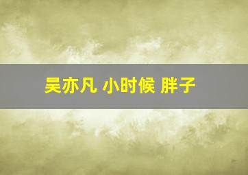 吴亦凡 小时候 胖子